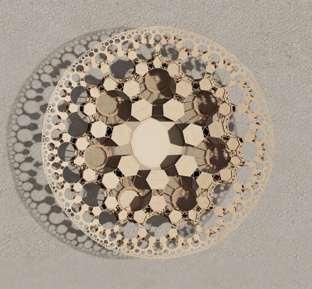 An image showing 'Catharsis' which was designed for the virtual Burning Man 2020 festival