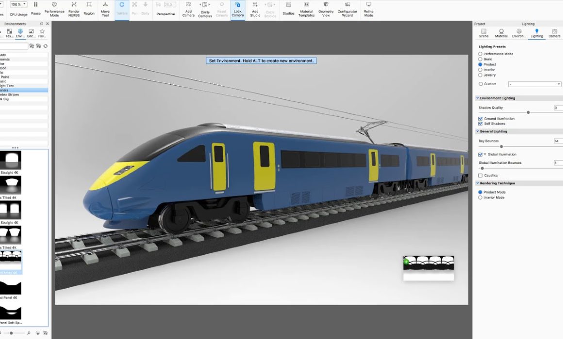 Rhino & KeyShot for Mac Train Rendering Video Tutorial Screenshot