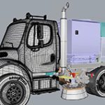Close up on a screenshot from a Simply Rhino video in which we are seeing a truck that has been 3D modelled in Rhino 8 for Mac.