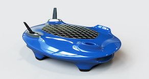 V-Ray Render of a Blue Submersible designed in Rhino 3D.